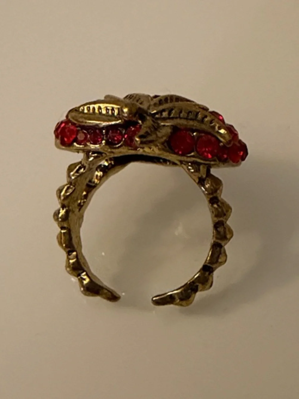 Red Crystal Strawberry Statement Ring